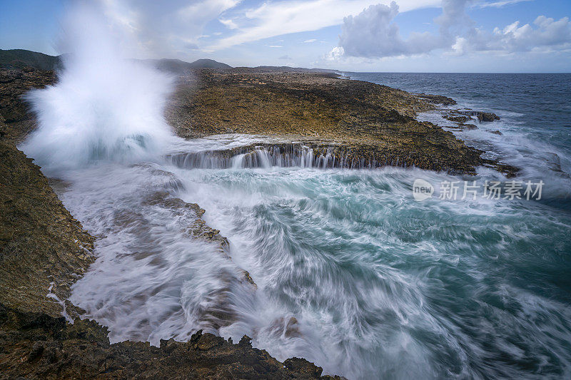 Blowhole at Boka Pistol, Shete Boka Park, Curaçao, Netherlands Antilles